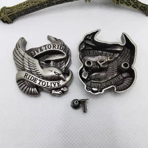 Concho Live to Ride örnrelief Antik silver