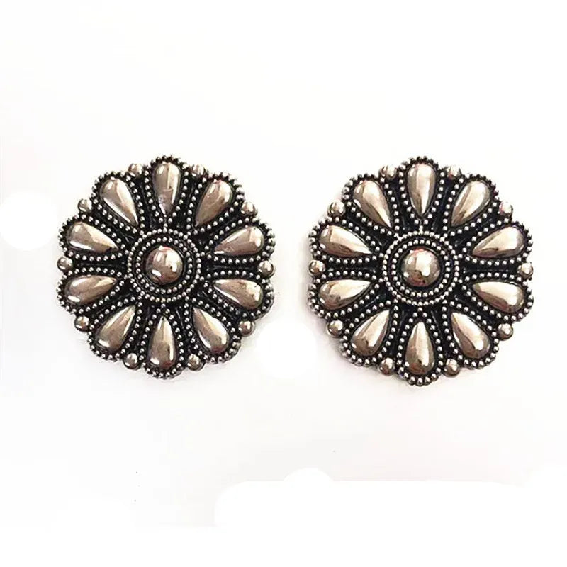 Concho vintageblomma Silver / 30mm
