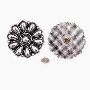 Concho vintageblomma Silver / 30mm