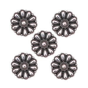Concho vintageblomma Silver / 30mm