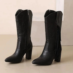 Country Boots med Fransar och Broderi