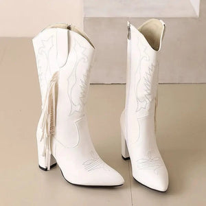 Country Boots med Fransar och Broderi