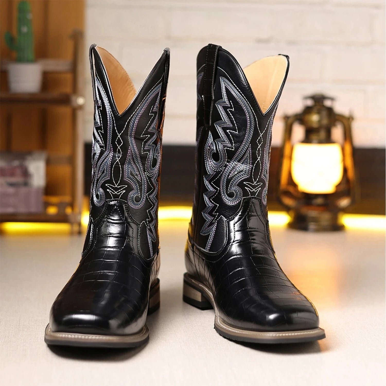 Alligator cowboy boots Svart / 39.5