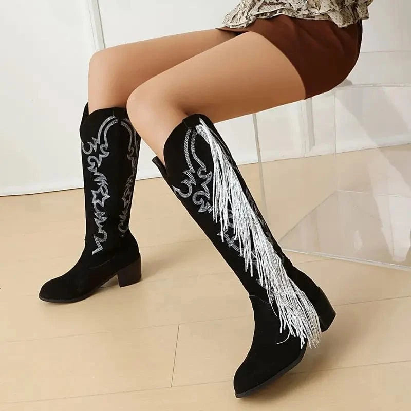 Cowboy boots med fransar
