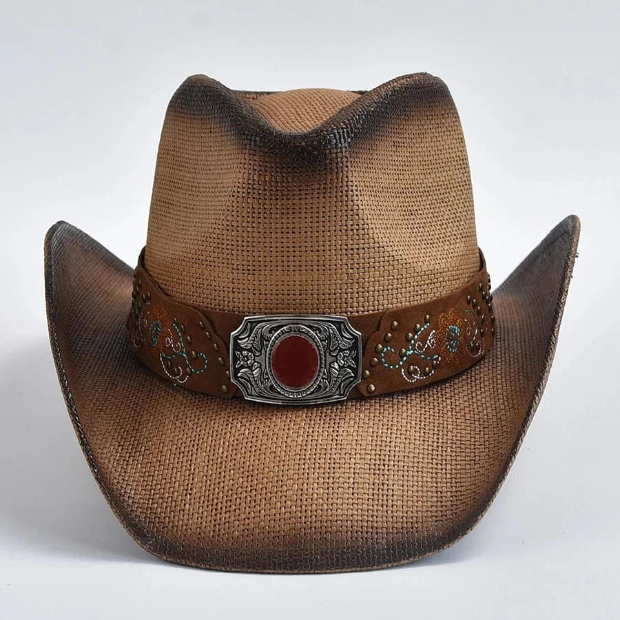 Cowboy Stråhatt med Smyckesbälte