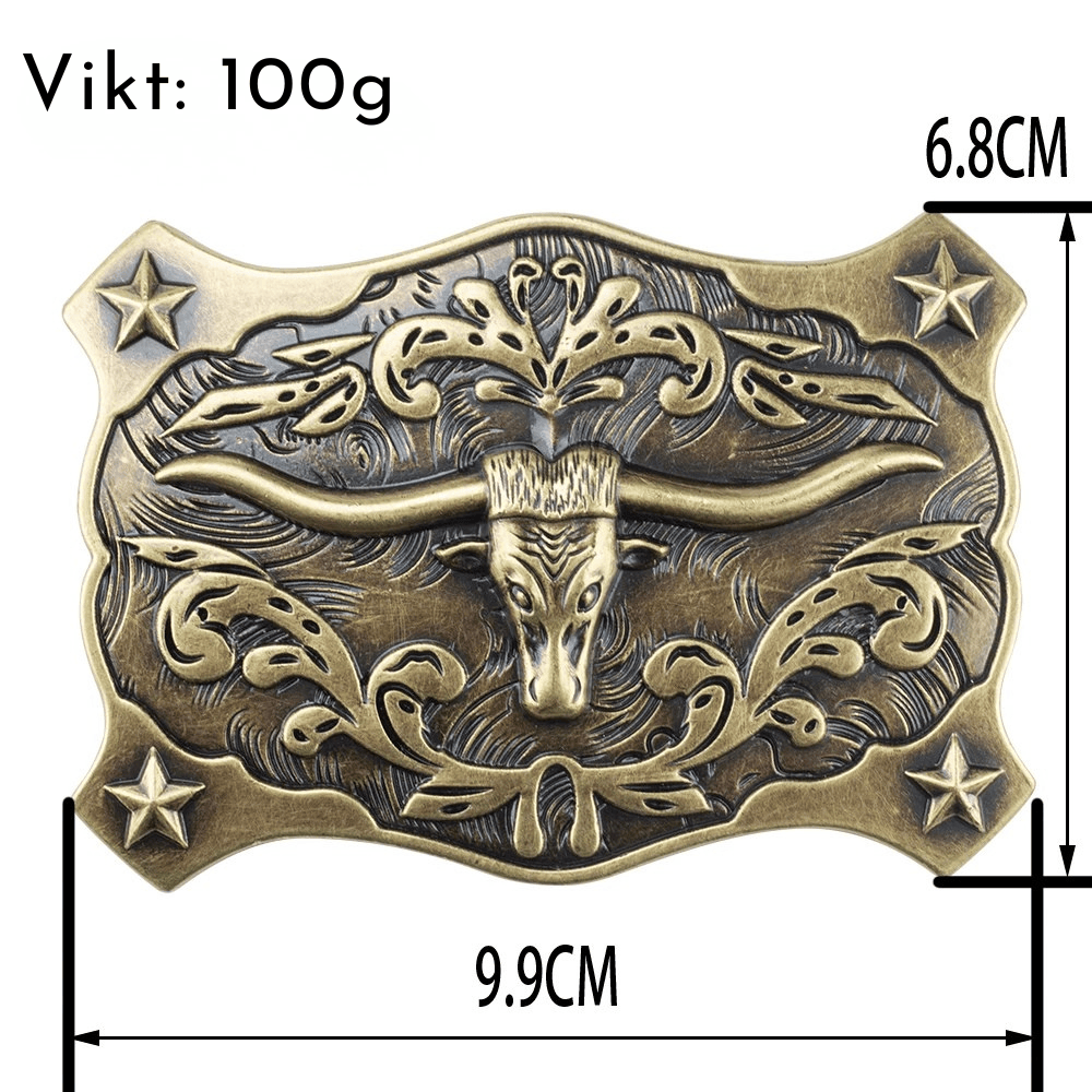 Cowboybälte äkta läder djurgravyr
