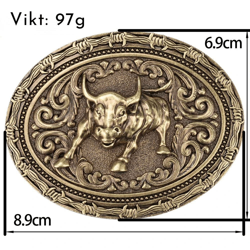 Cowboybälte äkta läder djurgravyr