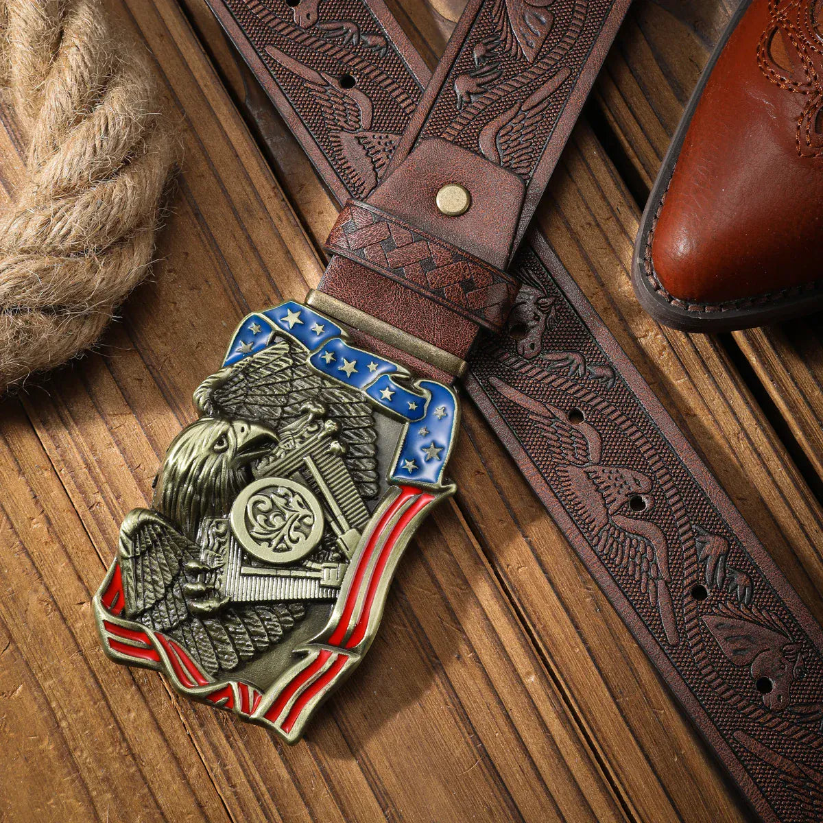 Cowboybälte amerikanskt örnspänne