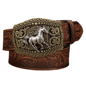 Cowboybälte antikspänne Mörkbrun / 120cm