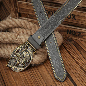 Cowboybälte med guldfärgat örnspänne