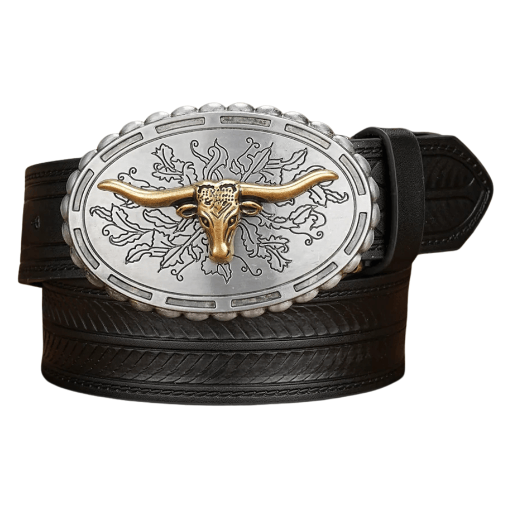 Cowboybalte-med-longhornhuvud Svart / 120cm
