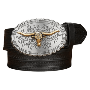 Cowboybalte-med-longhornhuvud Svart / 120cm