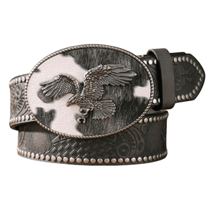 Cowboybälte med örnmotiv Grå Silver / 120cm