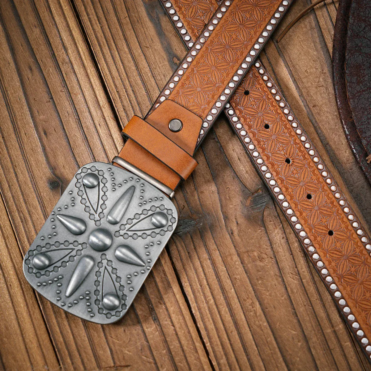 Cowboybälte med silverspänne