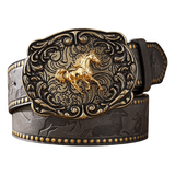 Cowboybälte skulpterad gyllene häst Grå / 120cm