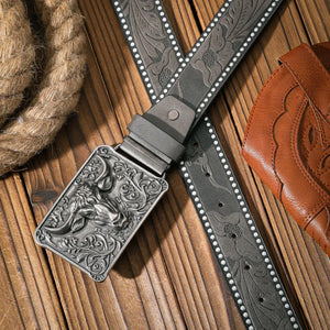 Cowboybälte Tjurhuvud Silver