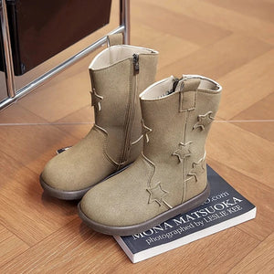 Cowboyboots barn med äkta läder och stjärndetaljer