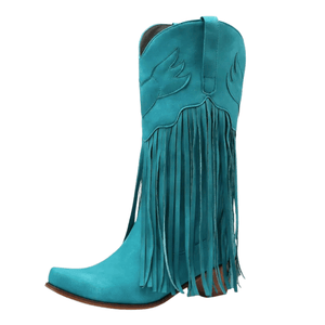 Cowboyboots med fransar och retrolook Blå / 35