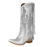Cowboyboots med glittrande fransar Silver / 35