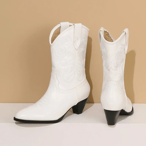 Cowboyboots med klassisk broderad westernlook