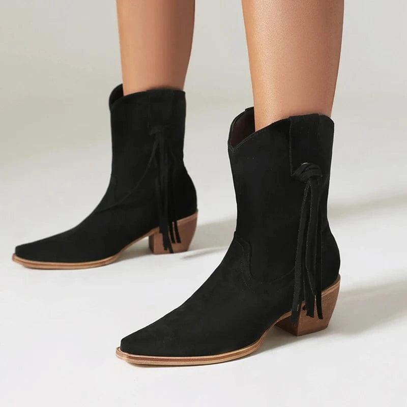 Cowboyboots med tryckt mönster