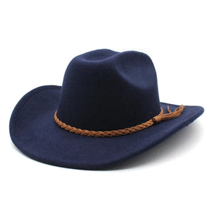 Cowboyhatt Flätad Rem Marinblå / 57-58cm