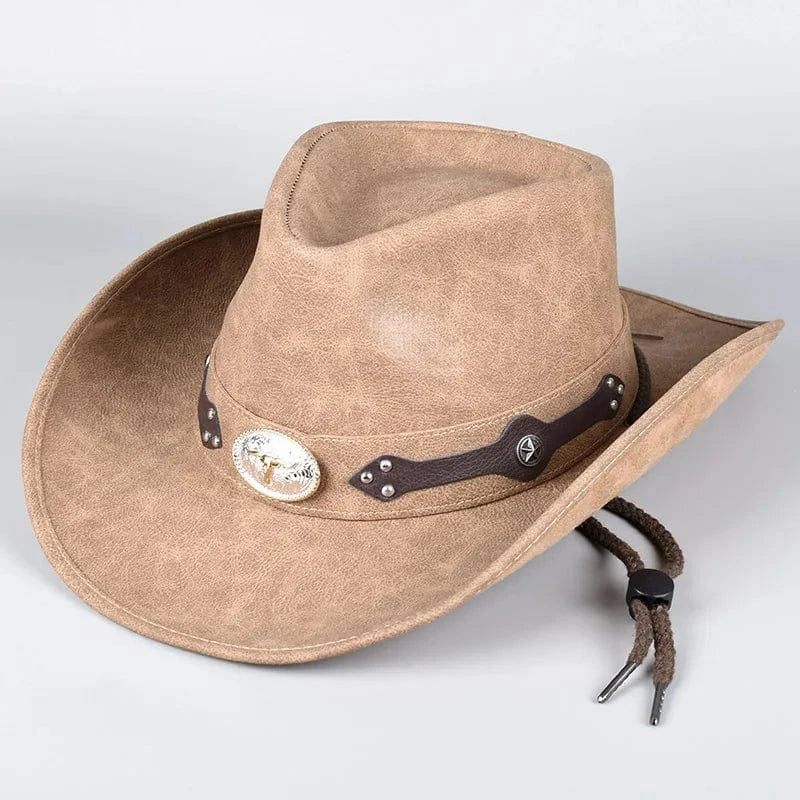 Cowboyhatt Herr Läder Modell5 / Ungefär 56-59cm