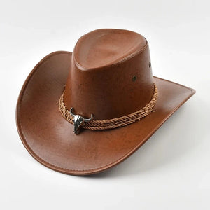 Cowboyhatt Herr med Tjurhuvud