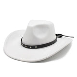 Cowboyhatt i filt med stjärnband Vit / 57-58cm