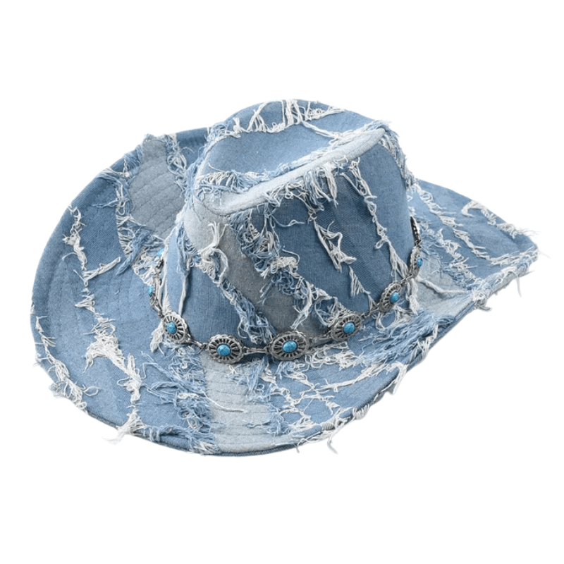Cowboyhatt i jeans Himmelblå / Kan justeras
