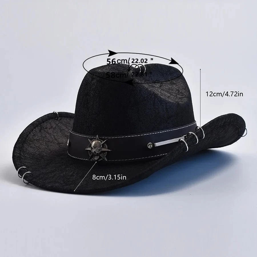 Cowboyhatt i mjuk mockaimitation med stjärndetaljer