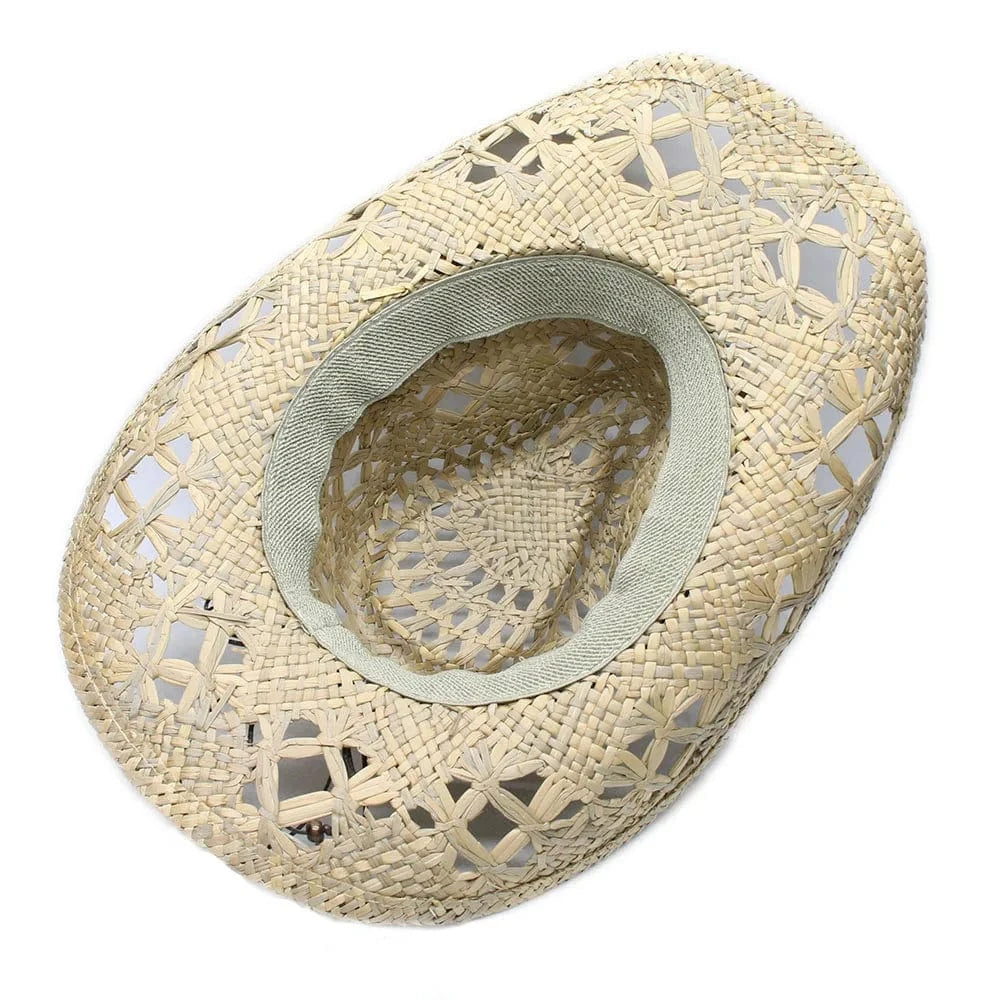 Cowboyhatt i strå Halmbeige