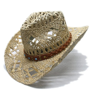 Cowboyhatt i strå Halmbeige