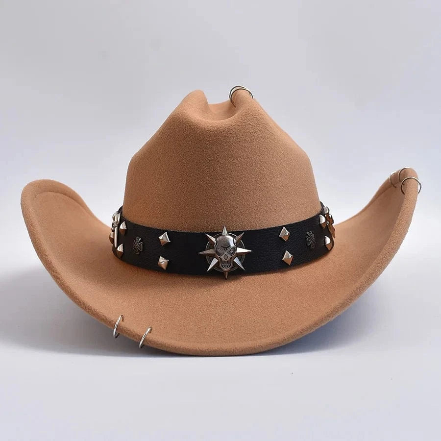 Cowboyhatt med dödskalle Kamel / One Size
