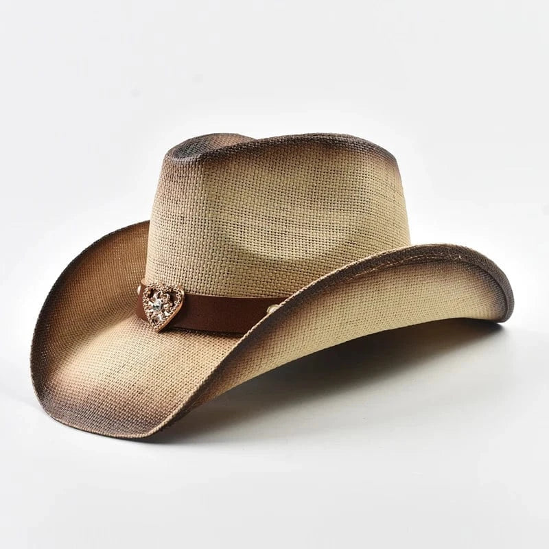 Cowboyhatt med Hjärtdekor Beige / One Size