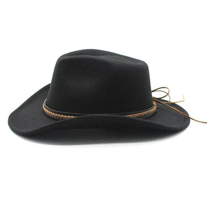 Cowboyhatt med läderfläta