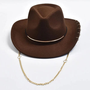 Cowboyhatt med Metallkedja