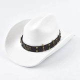Cowboyhatt med prydnadsband Vit / Kan justeras