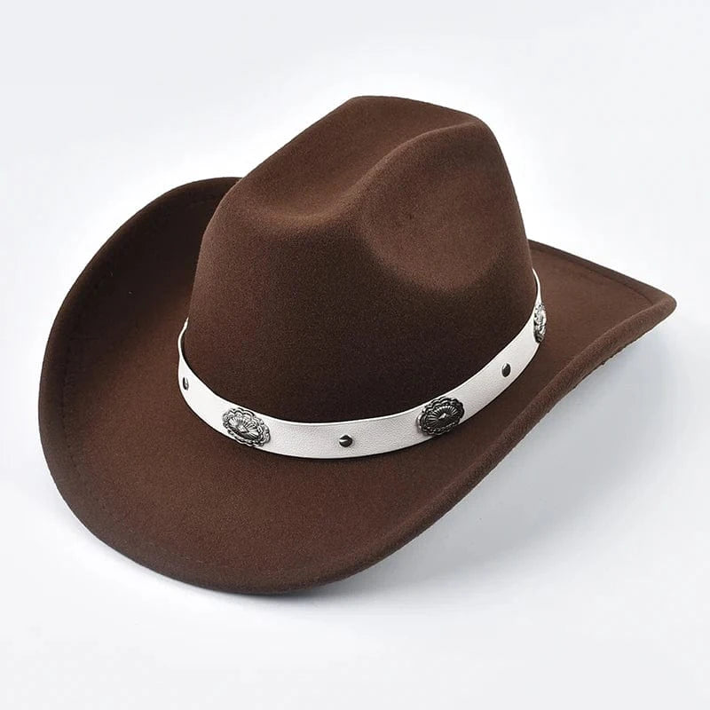 Cowboyhatt med Silverprydnad Brun / Kan justeras
