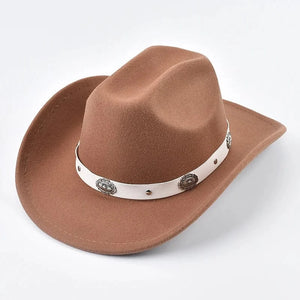 Cowboyhatt med Silverprydnad Ljusbrun / Kan justeras