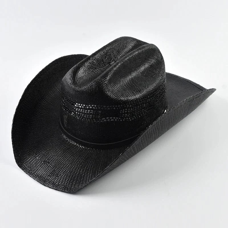 Cowboyhatt stickat Svart / One Size