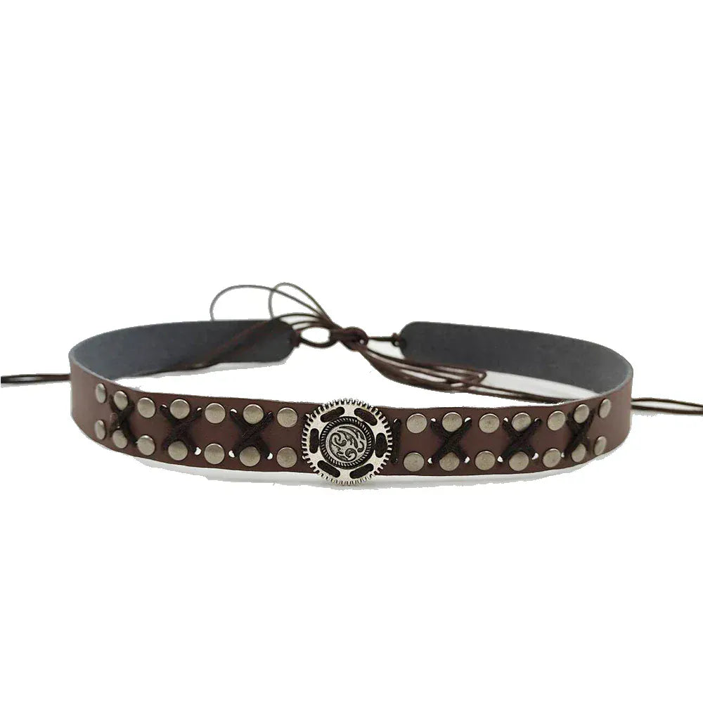 Cowboyhattband med nitar Brun / 1 stycke