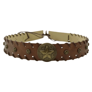 Cowboyhattband med vintage stjärnconcho Brun / 56-58cm