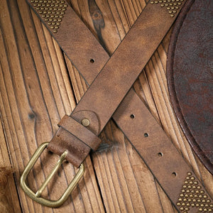 Cowboyläderbälte med Nitmönster