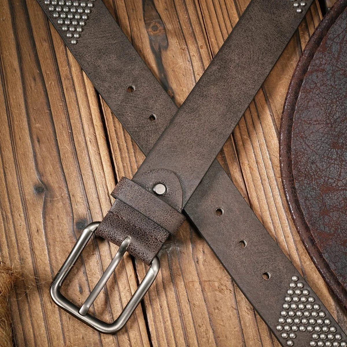 Cowboyläderbälte med Nitmönster