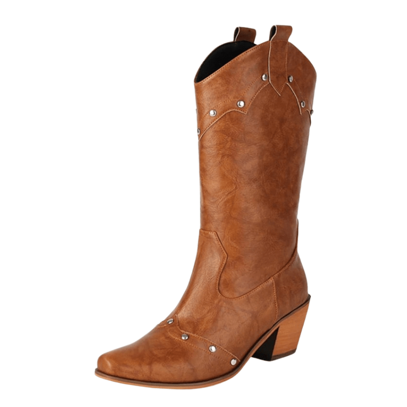Cowgirl Boots med Nitdetaljer Brun / 35