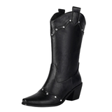 Cowgirl Boots med Nitdetaljer Svart / 35
