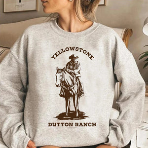 Cowgirl Hoodie i Fleece Brown Horse Rider / XS