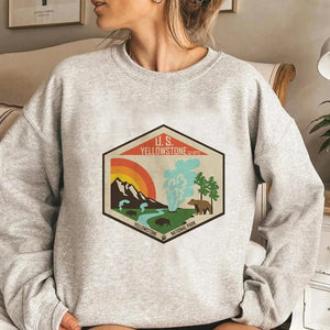 Cowgirl Hoodie i Fleece Hexagonal Sunset / XS