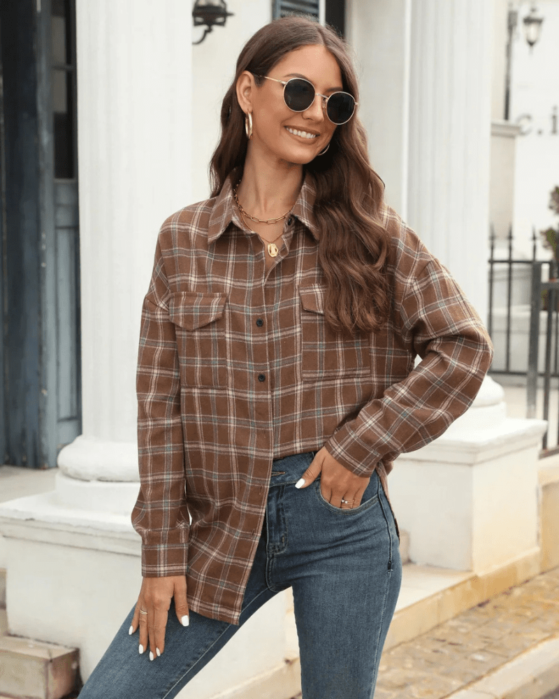 Cowgirl rutig flanellskjorta